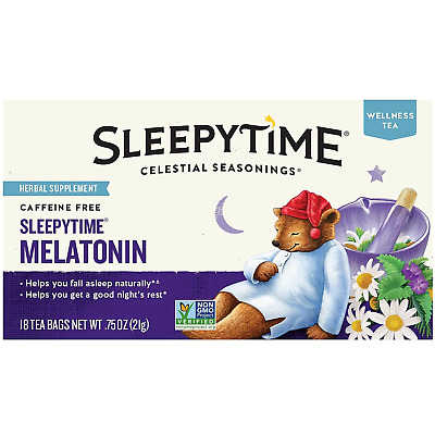 Celestial Seasonings Sleepytime Melatonin Tea, 18 Count (Pack of 1)