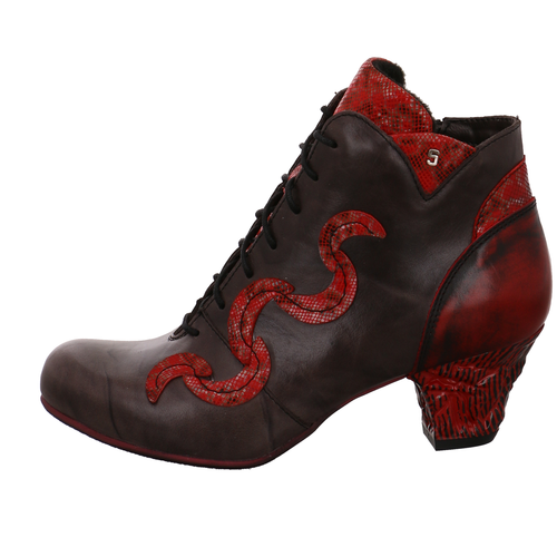 SIMEN SIMEN DAMEN STIEFELETTEN 3132A-9HA/9I0/195 BRAUN/ROT SCHWARZ 916078