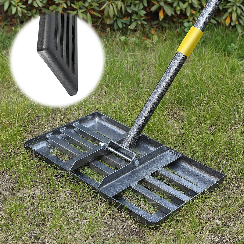 Lawn Leveling Rake with Smooth Eadge,Heavy Duty 17"x10" Lawn Leveling