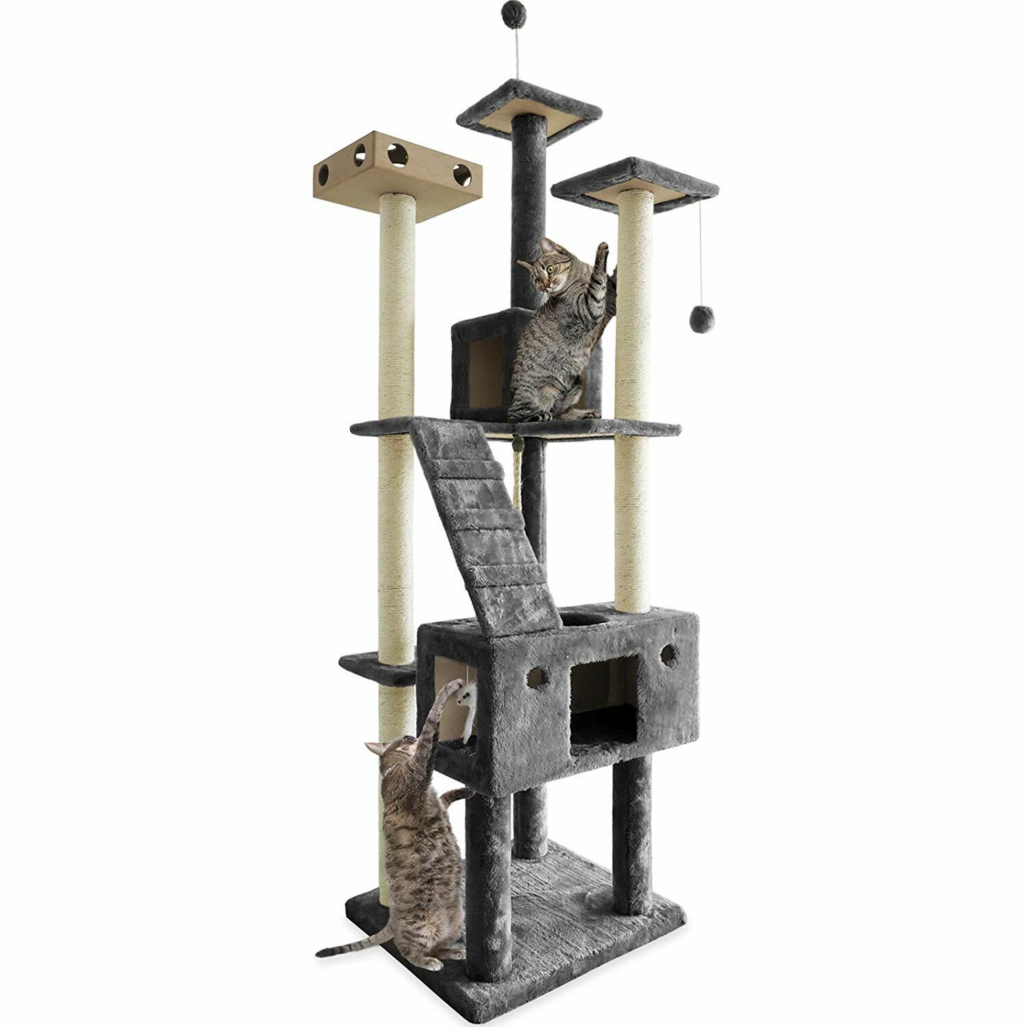 Cat Tree Multi-Levels Cat Tower Furniture Kitten Scartching Activity Tower Condo