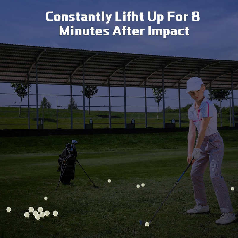 6 Pcs Glow in The Dark Golf Balls, Light up Lighted LED Golf Balls Games Glowing