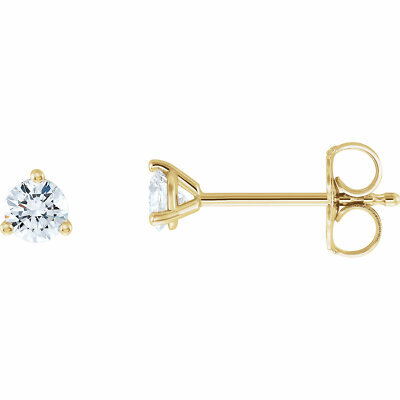 【HYERES LOR】24SS★ Essence Lab Diamond 14K 3stone Earrings 14K Gold 0.70 Ct. Lab-Created Diamond Floral Shape Studs