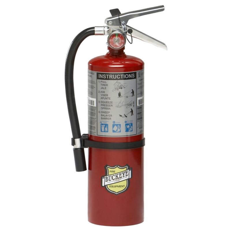1-2022 New Certified Buckeye 5lb ABC Fire Extinguisher 3A-40BC  Sign & Bracket