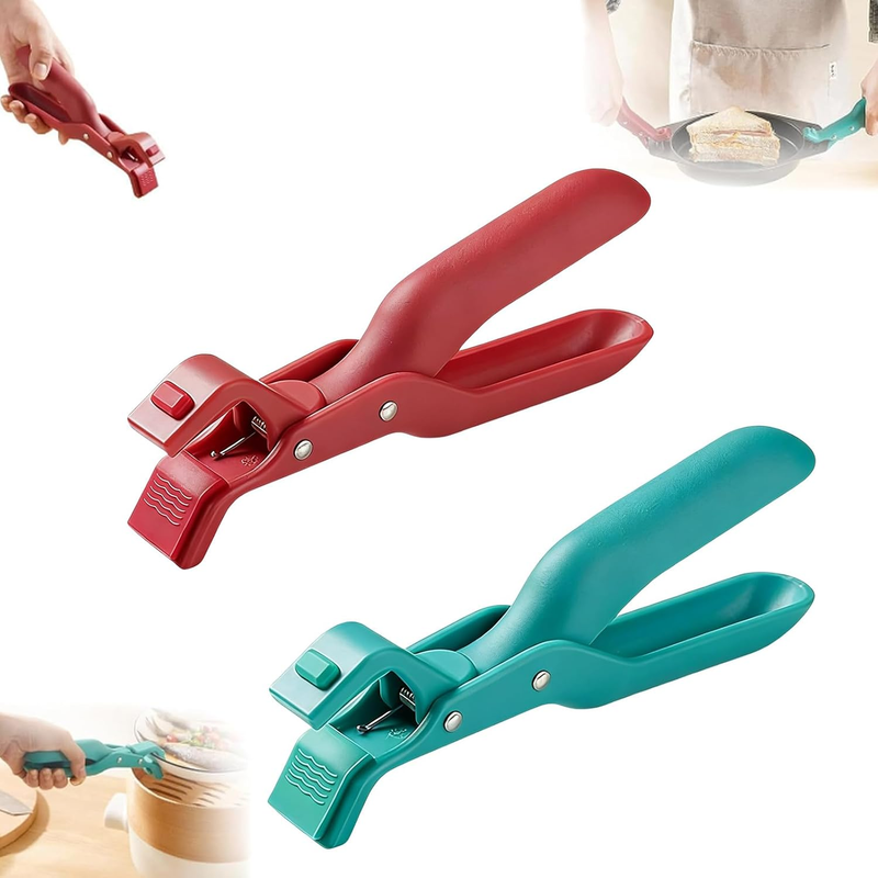Silicone Tongs, Hot Plate Grippers, Multi-Purpose Non-Slip Heat-Proof Bowl Clip