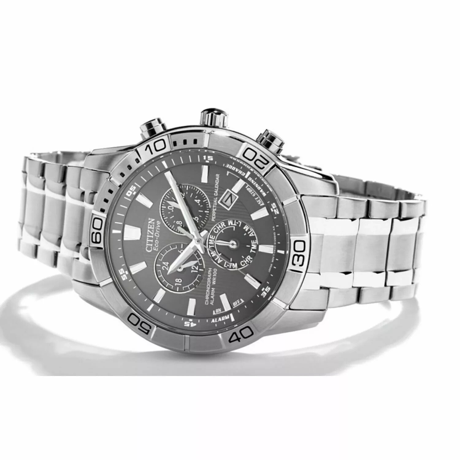 Pre-owned Citizen Men's Watch Bl5450-54h Eco-drive Perpetual Calendar Silver Dial