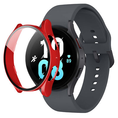 For Samsung Galaxy Watch 4 5 44/40mm Tempered Glass Screen Protector Case TPU