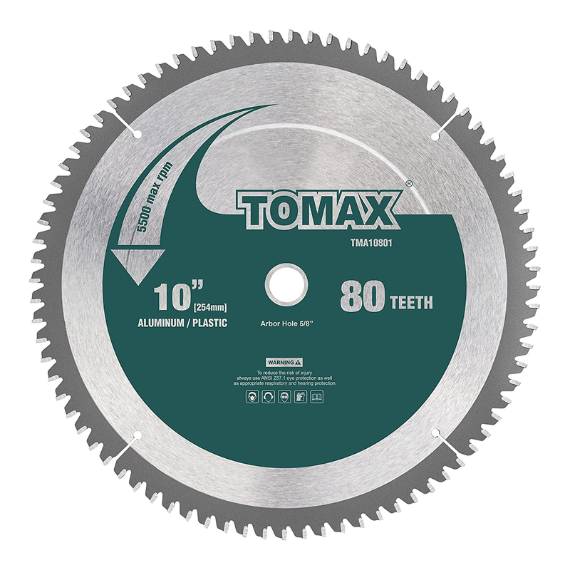 10-Inch 80 Tooth TCG Aluminum and Non-Ferrous Metal Saw Blade with 5/8-Inch Arbo