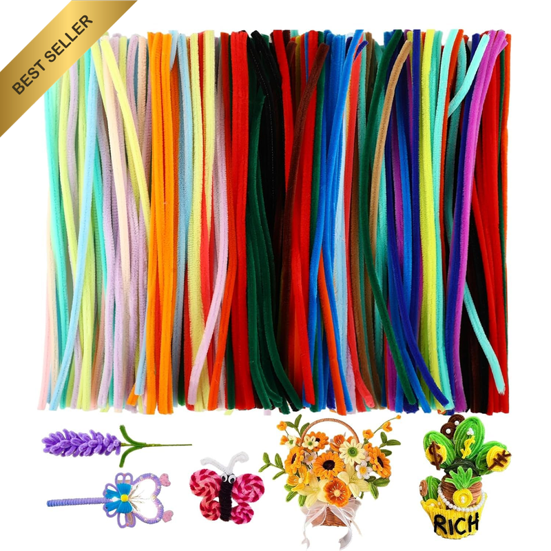290pc Colorful Pipe Cleaners 29 Colors Chenille Stems for DIY Arts & Crafts