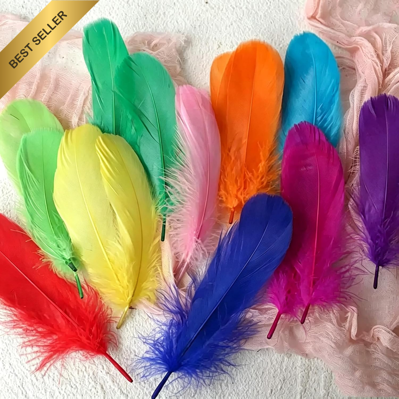 Colorful Goose Feathers for Crafts - 150Pcs 6-8Inch Craft Colored Feathers for D