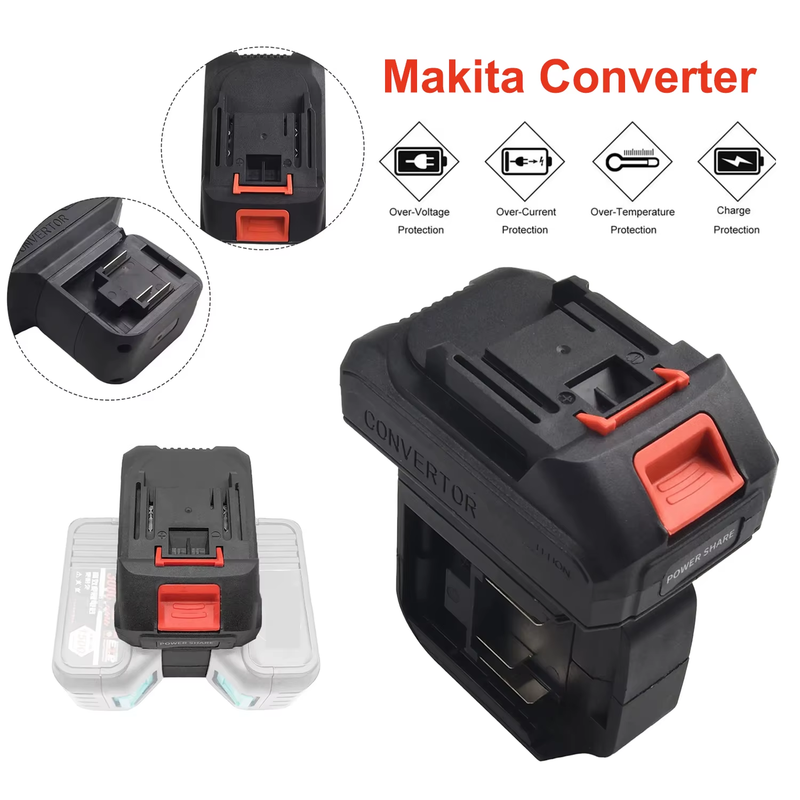 2 in 1 Battery Converter for Makita Impact Drill Wrench Screwdrivers for 18V Bat