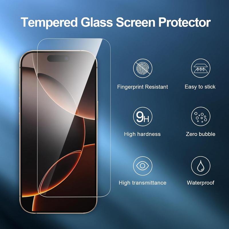 3 Pack Designed for iPhone 17, 17 Pro, iPhone 16 Pro Screen Protector (6.3 inche
