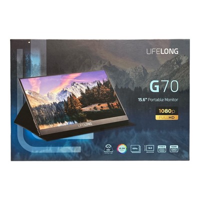 Портативный монитор Lifelong G70 15.6 FHD 1080p с интерфейсом USB-C и Mini HDMI