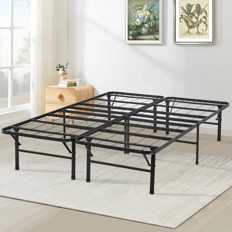 Full Sturdy Steel Bed Frame, 14 Inch Metal Platform Mattress Foundation No Box S