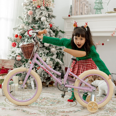 ACEGER Girls Bike with Basket, Kids Bicycle for 3-13 Years, Included Coaster &