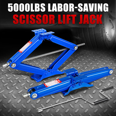 [2шт] 2,5-тонный ножничный домкрат для выравнивания стабилизатора прицепа RV с рукояткой синего цвета