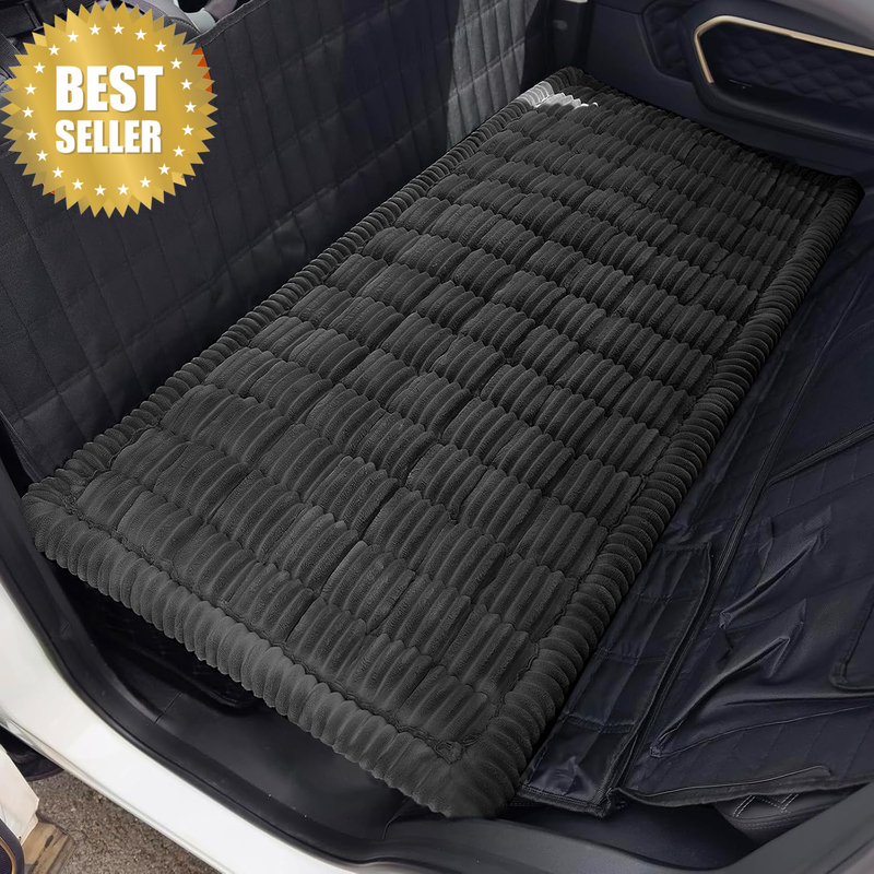 Car Dog Bed, Dog Car Bed, Flannel Seat Cover 3Cm Thick, 23.6X54In Black