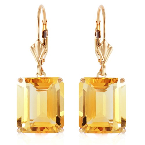 Pre-owned Galaxy Gold Products 13 Ctw 14k Solid Yellow Gold Lever Back Earrings Citrine