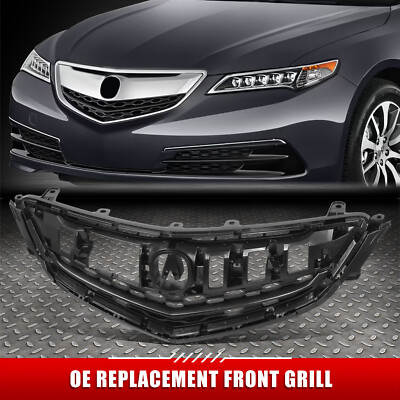 Для 15-17 Acura TLX в стиле OE Матово-черная передняя верхняя решетка радиатора с эмблемой