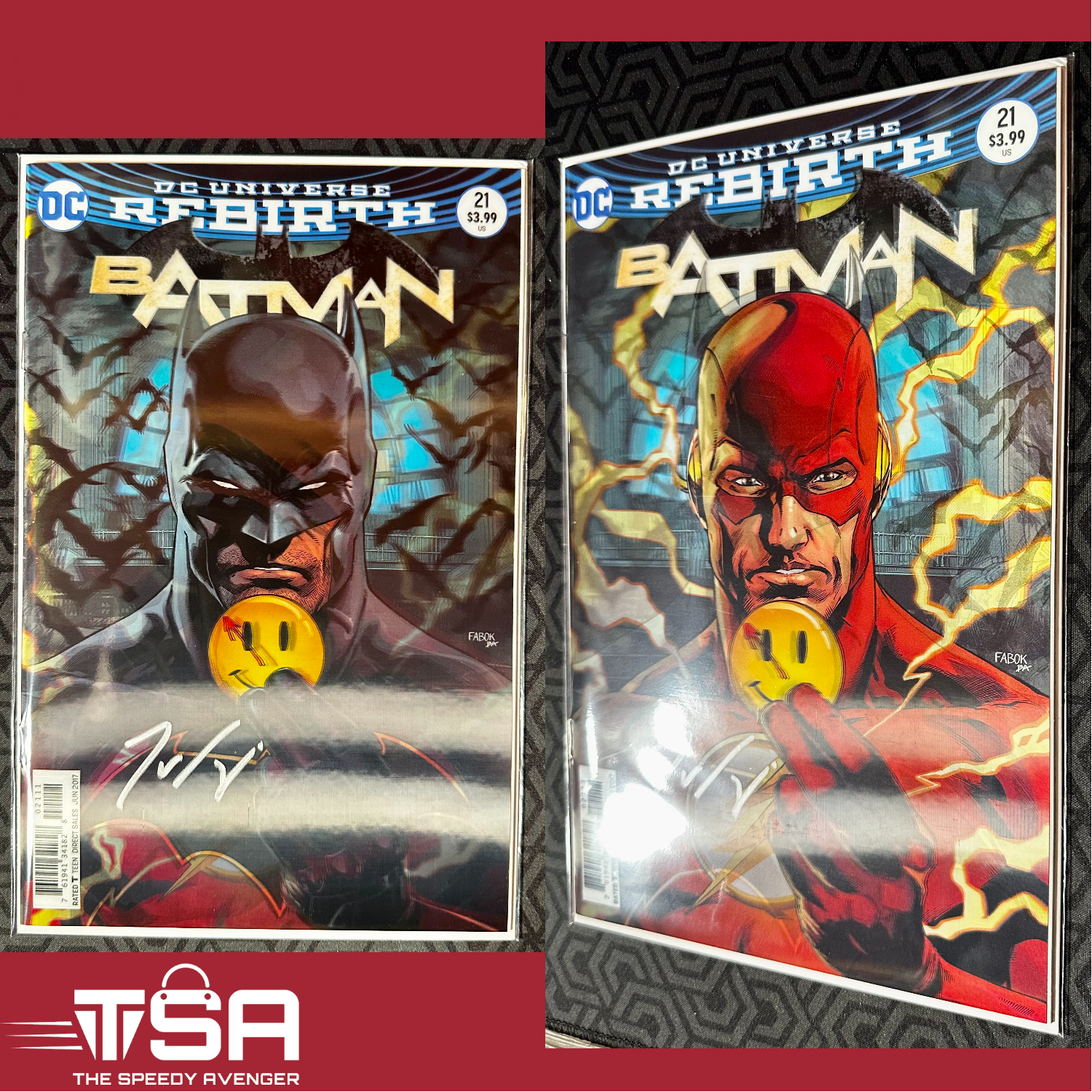 BATMAN #21 (Vol 3 2017) SIGNED TOM KING! Jason Fabok Lenticular Watchmen Variant