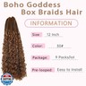 Boho Box Crochet Braids Human Hair Mixed 9 Packs Bohemian Crochet Braids with Curly Ends 18 Inch Goddess Braids (12Inch, 30#)