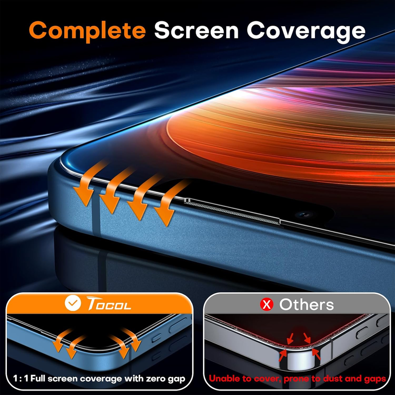2 Pack for iPhone 15 Screen Protector [Instant Installation] [Auto-Dust Removal]