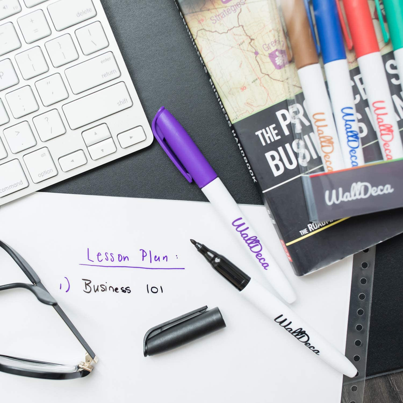 Wet Erase Overhead Transparency Markers, Fine Point, Assorted Colors,