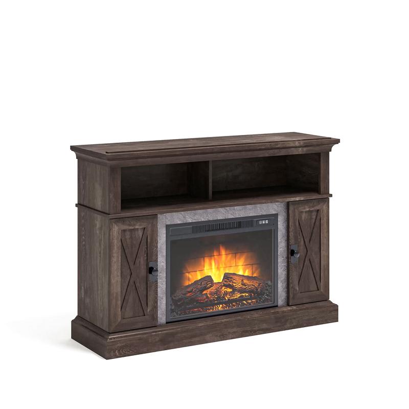 Console Media Fireplace Electric Adjustable Shelves Home Cabinet Remote