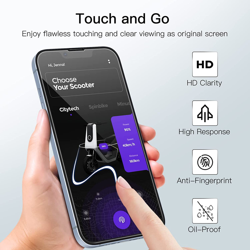 Full Coverage Screen Protector for iPhone 16e 2025, iPhone 14 6.1-Inch, 9H Tempe