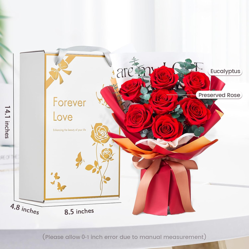 Preserved Flowers Bouquet 7 Roses Bouquet Flowers Fresh Bouquet Flower Preserved