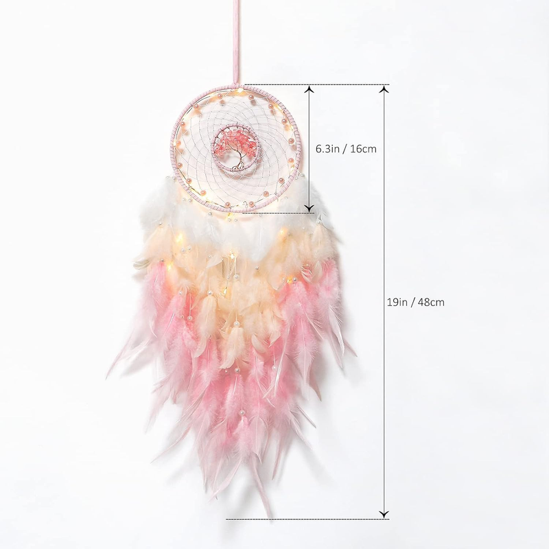 Dream Catcher Tree of Life Wall Decor with Crystal Stone Handmade Dream Catchers