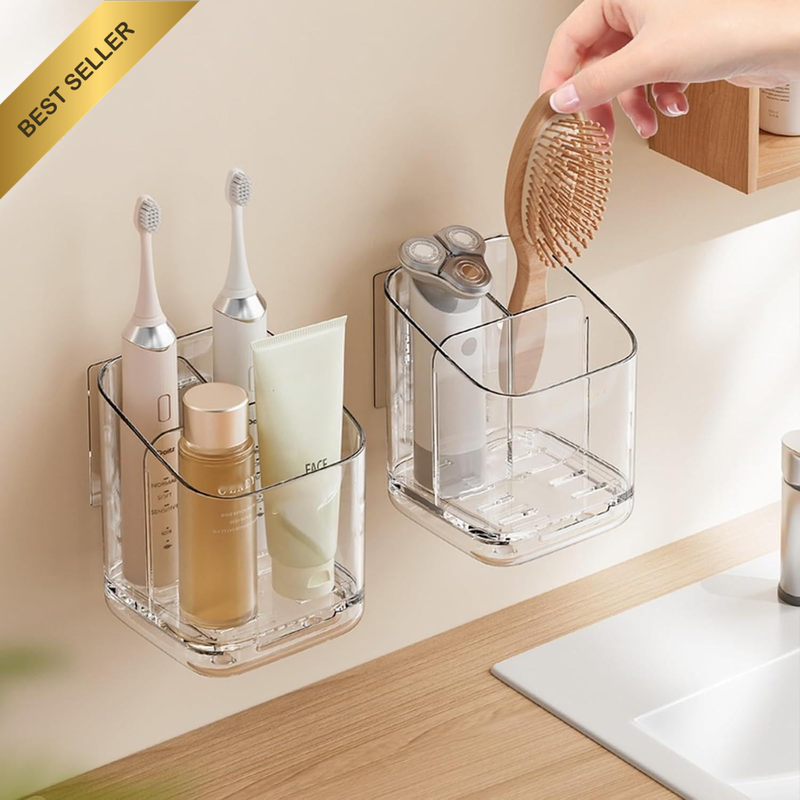 Toothbrush Holder for Bathroom Wall Mounted, 5 Slots Acrylic Toothbrush and Toot