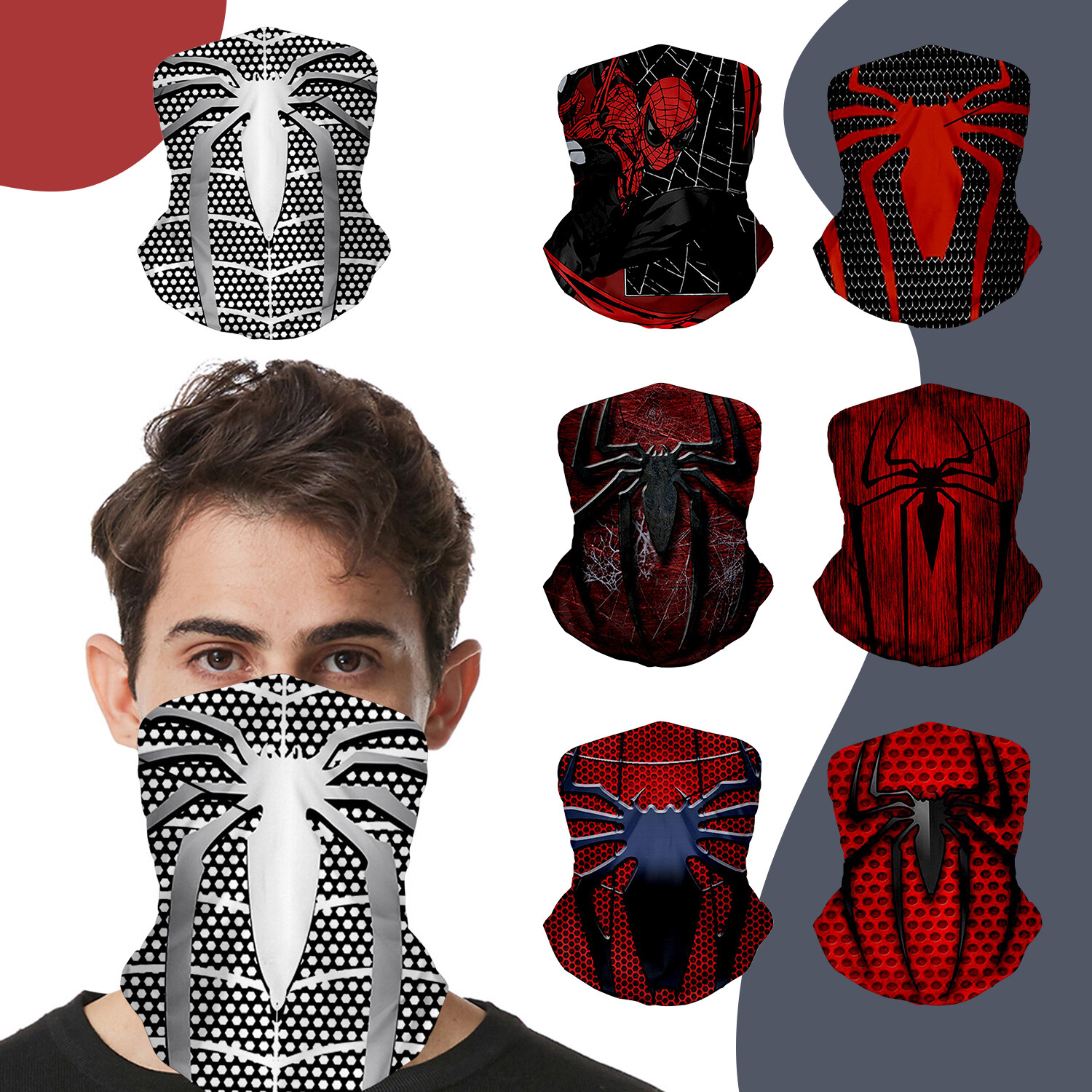 Motard Skull Tube Bandana Cagoule Visage Housse Col Soufflet Tube Spider Modèle
