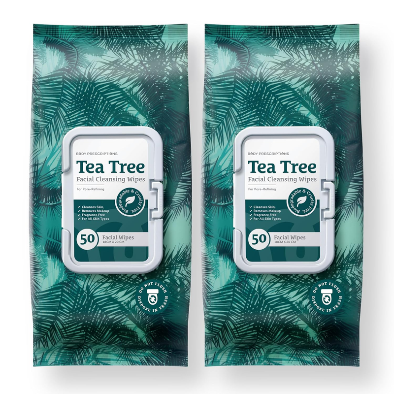 Body Prescription Makeup Cleansing Wipes - Gentle and Effective Face Wipes, 50 C