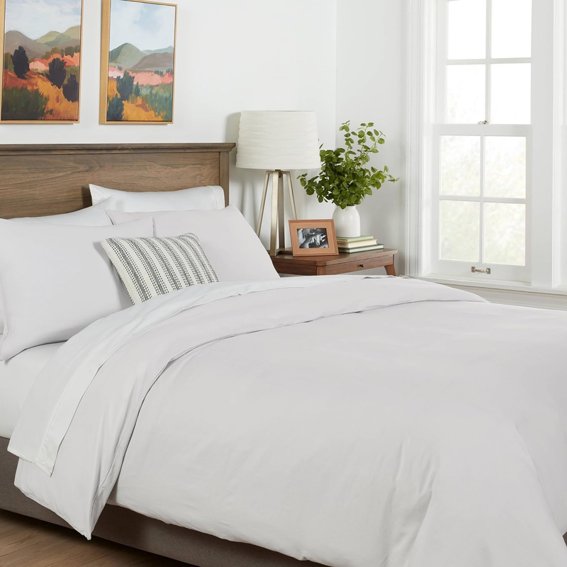 100% Egyptian Cotton Duvet Cover King/California King Size - 600 Thread Count 3 PC King Duvet Cover, Egyptian Cotton King Duvet Cover Set, Cooling Duvet Cover King Size - Silver Grey