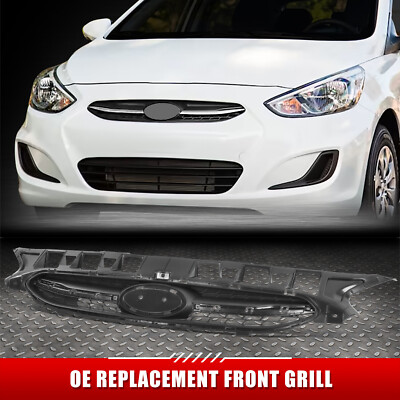 Для 15-17 Accent Седан Хэтчбек 3/4DR в стиле OE Матово-серая передняя верхняя решетка радиатора