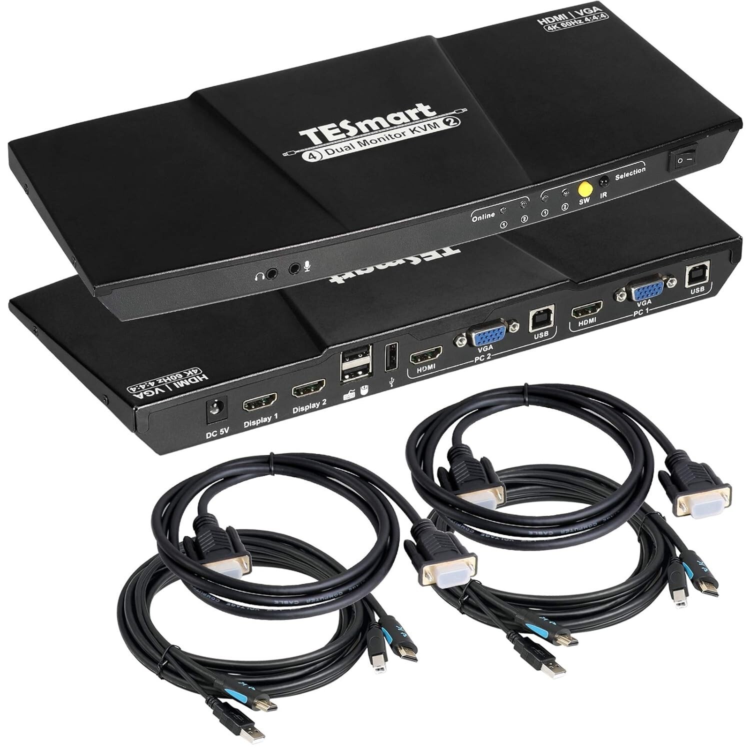 分配器・切替器 TESmart Dual Monitor KVM TESmart HDMI + VGA 2x2 Dual Monitor KVM Switch | 4K@60Hz