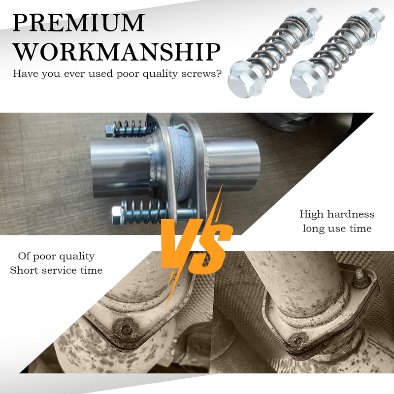 2PCS Car Exhaust Manifold Bolts Kit,M10*1.25 mm Exhaust Bolts with Exhaust Sprin
