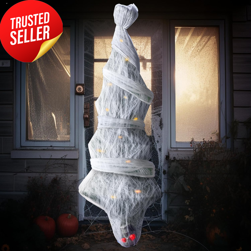 Halloween Hanging Cocoon Corpse Decoration 72In Lighted Animated Prop