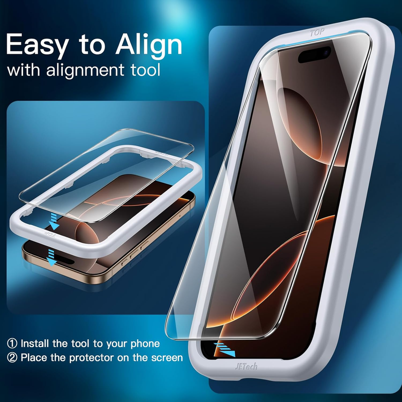 Screen Protector for iPhone 16 Pro Max 6.9-Inch, Tempered Glass Film with Easy I