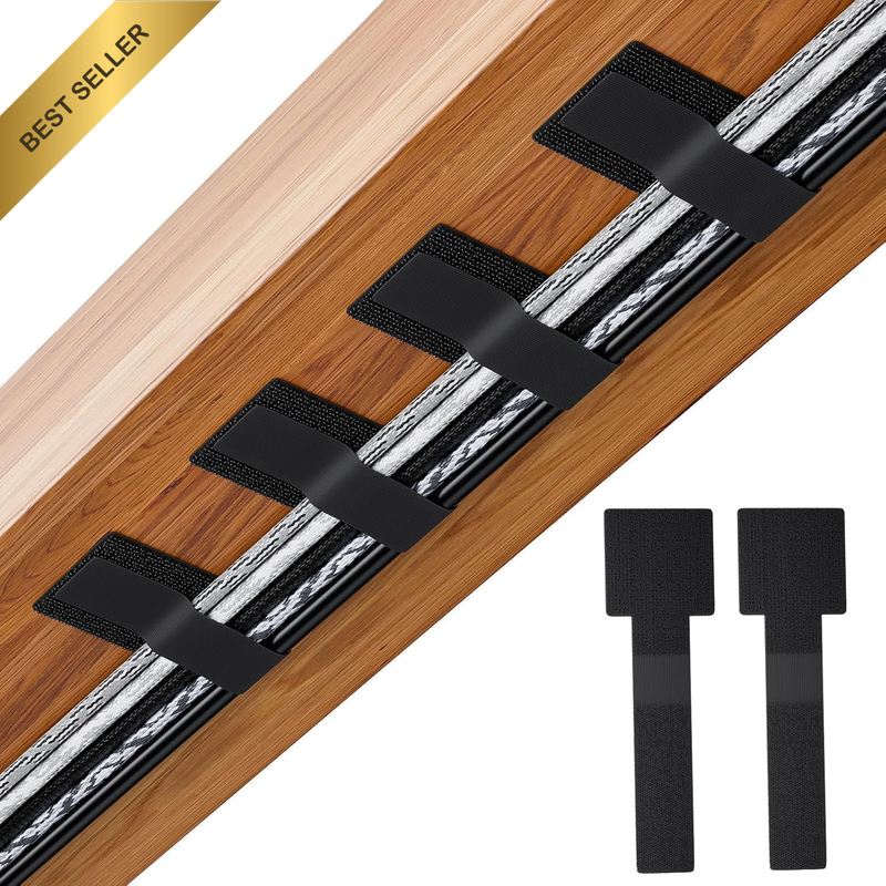 50PCS Cable Management under Desk,Hook and Loop Cable Straps, Self Adhesive Ties