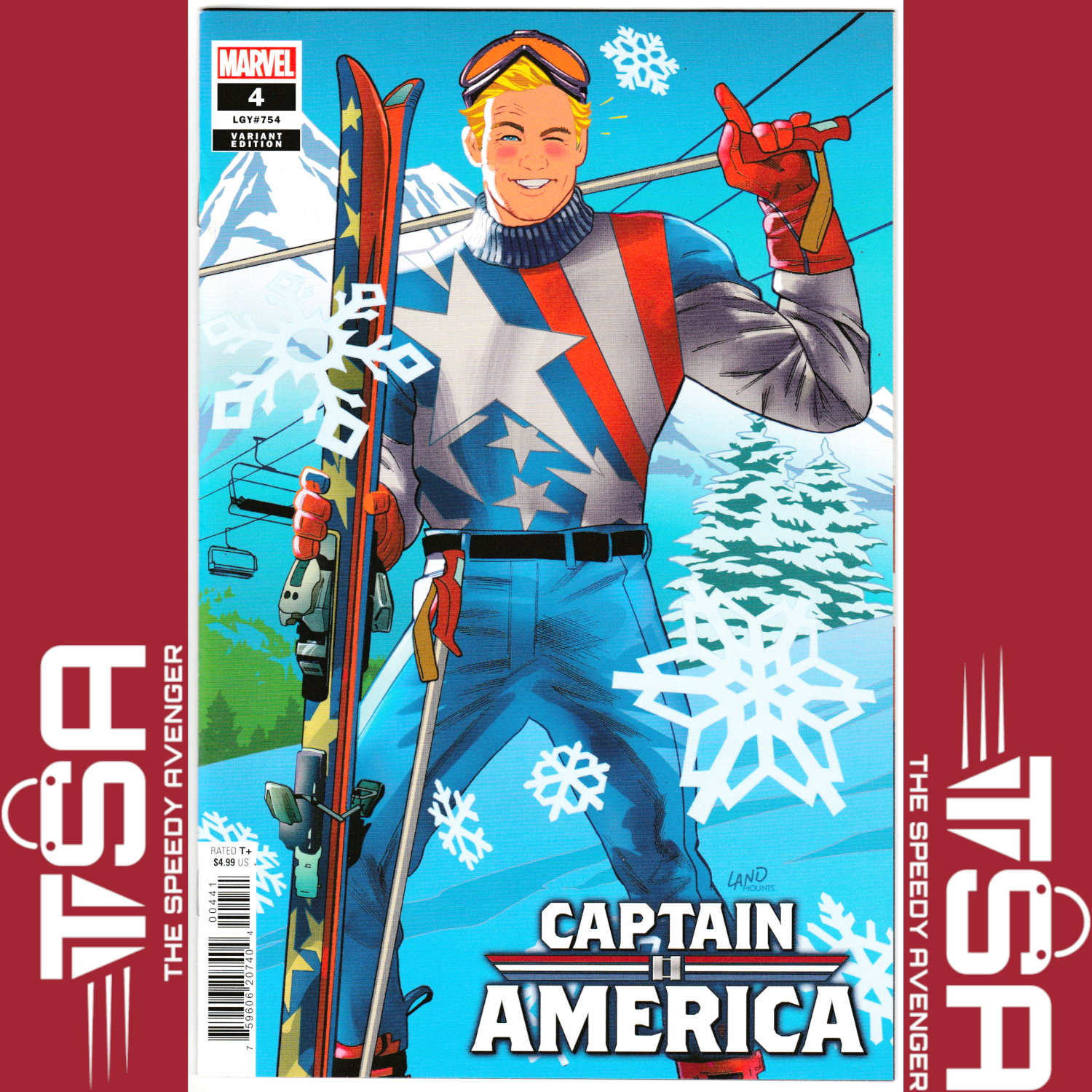 CAPTAIN AMERICA #4 (Vol 11) Greg Land Ski Chalet Variant 2023 Marvel Comics