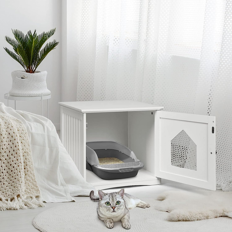 Cat Litter Box Enclosure, Hidden Litter Box Furniture, Home Decorative Enclosed