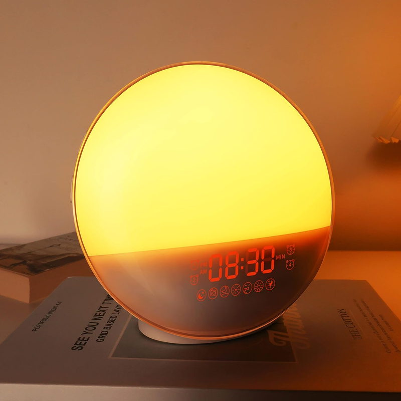 Sunrise Alarm Clock for Heavy Sleepers, Wake Up Light with Sunrise/Sunset Simula