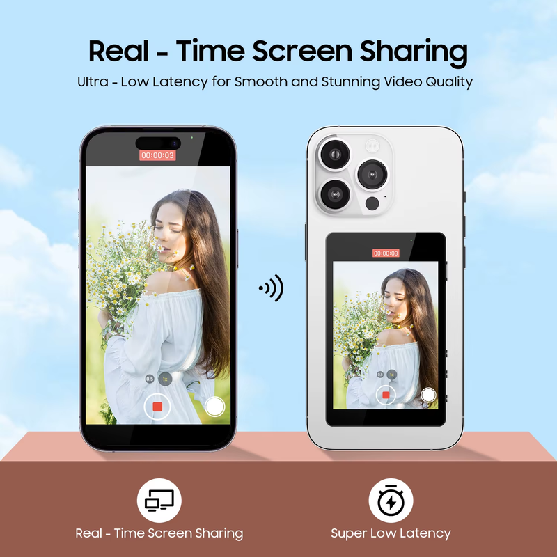 Vrriis Wireless Shooting Monitor Screen for Smartphone Rear Camera Wireless magn
