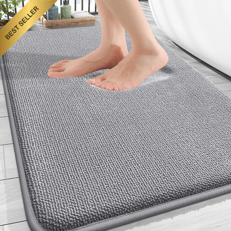 Thick Memory Foam Bath Mat Rug, Extra Soft Absorbent Bathroom Rugs, Quick Dry Ba
