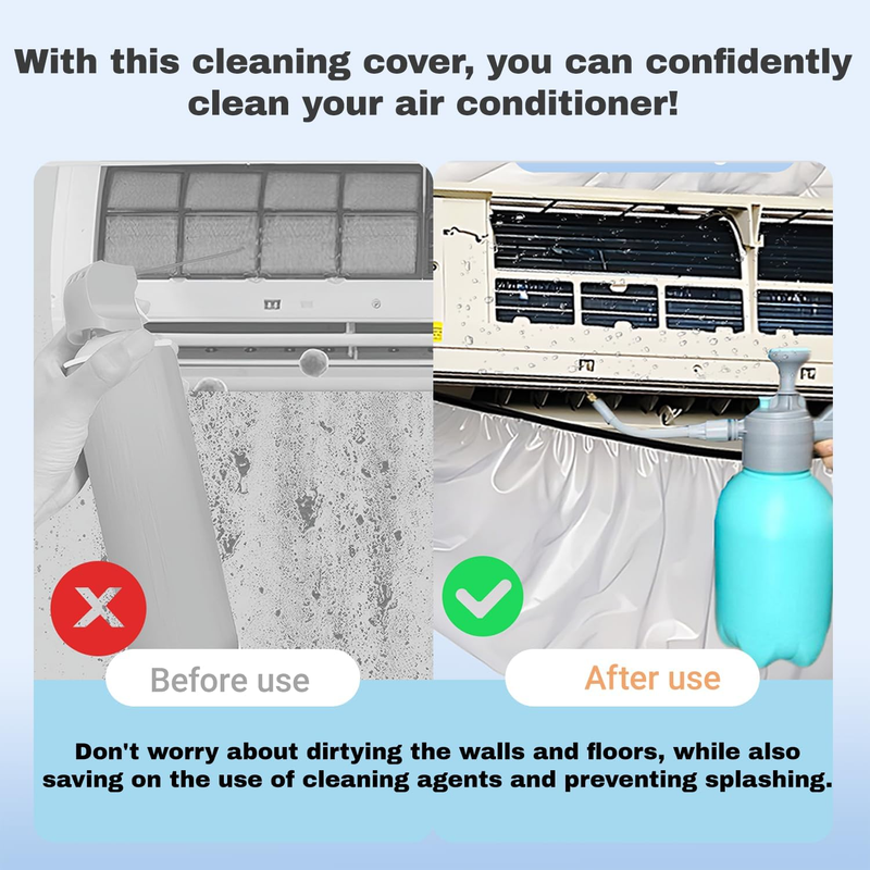 Mini Split Cleaning Kit, Split Air Conditioner Cleaning Cover Set Waterproof - W