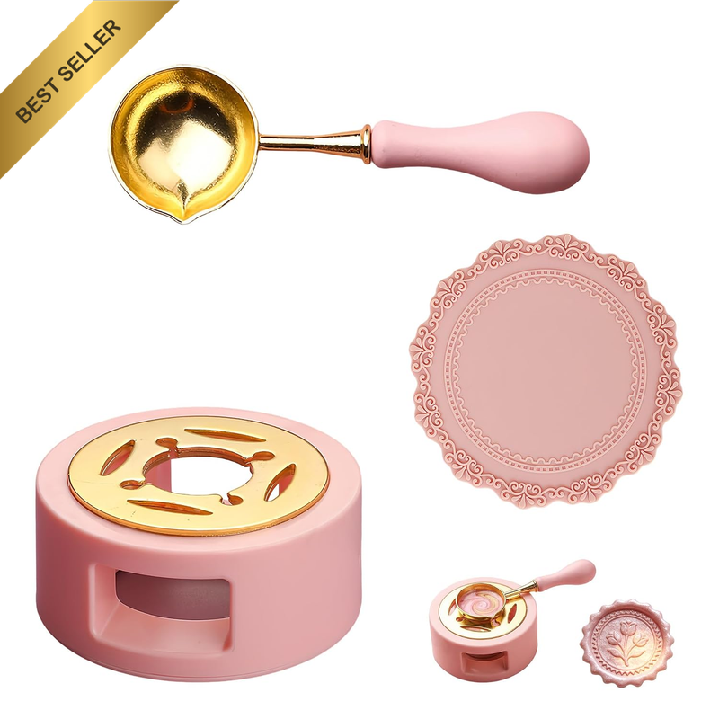 Wax Seal Kit - Includes Wax Seal Furnace, Melting Spoon, and Silicone Pad for Cr