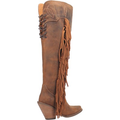 Pre-owned Dingo Womens Sky High Brown Leather Fashion Boots
