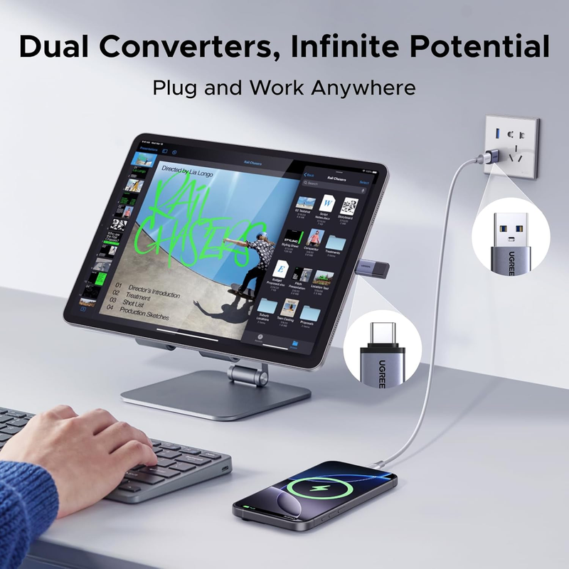 USB to USB C Adapter & USB C to USB Adapter Combo 4-Pack, 10Gbps Type-C Converte