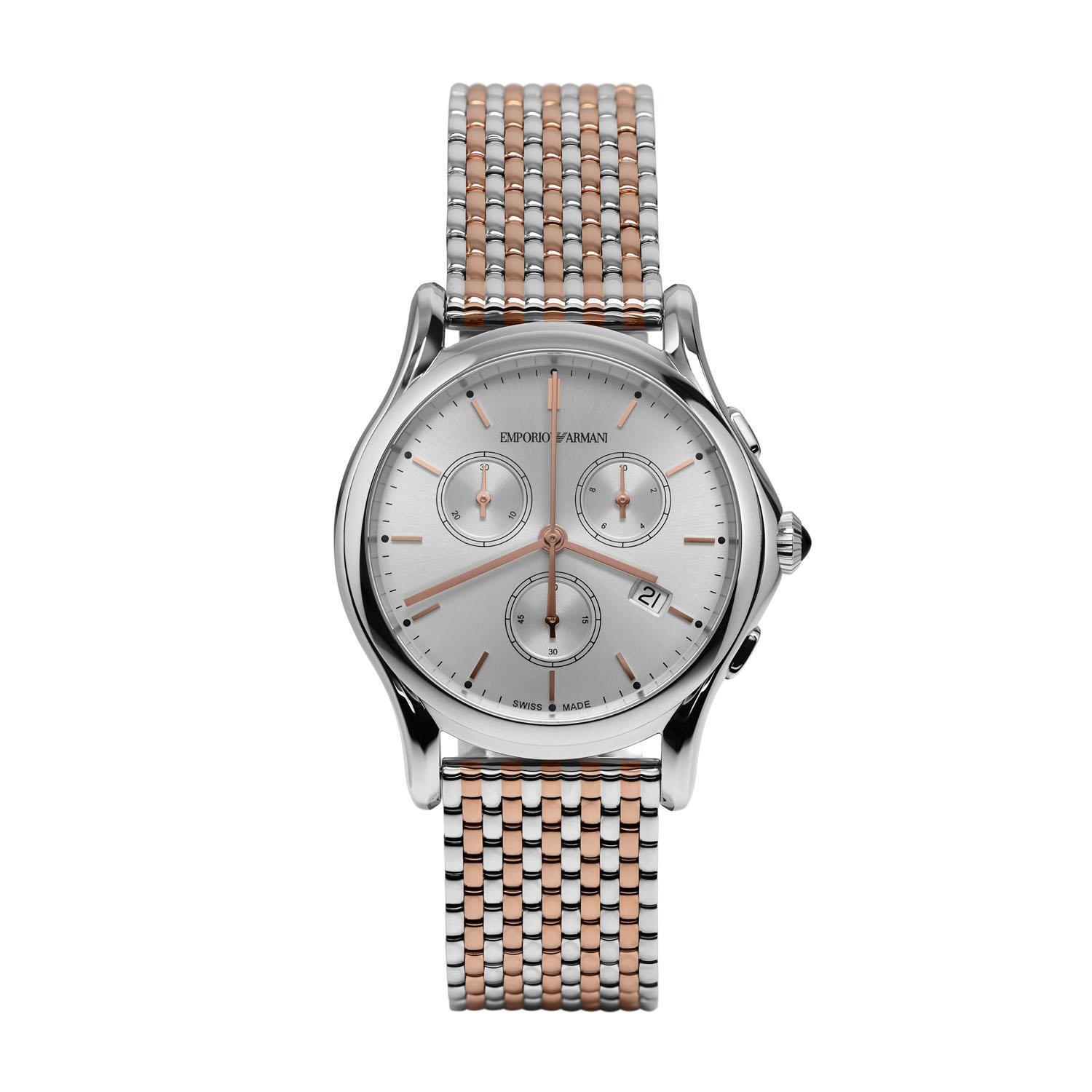 Emporio Armani ARS6008 Swiss Made Chronograph Steel & Pink Emporio Armani ARS6008 Swiss Made Chronograph Steel & Pink